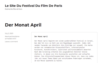 Le Site Du Festival Du Film De Paris